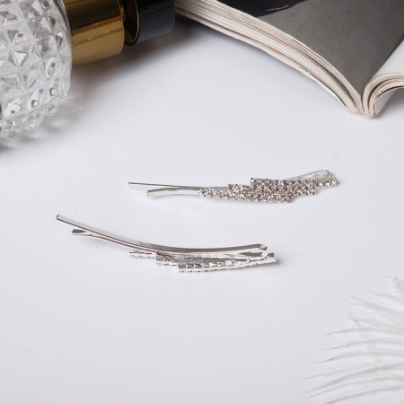Invisibility for hair "Magic shine" (set 2 pcs) prism, 5.5 cm, silver-1