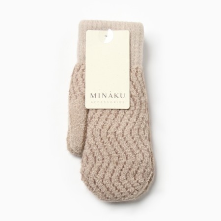 Women's mittens minku, sandy color, 24 cm-3