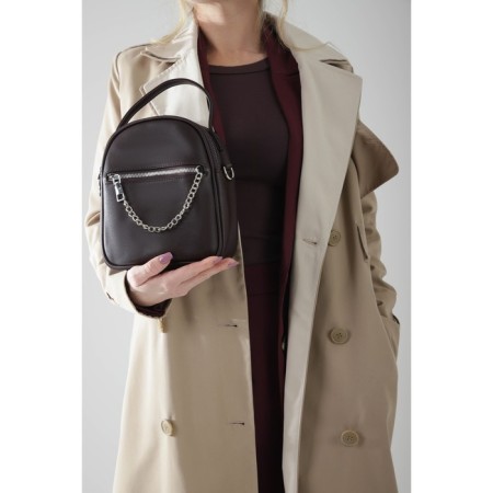 Board-suction on a zipper, 2 outer pockets, a long belt, a handle, brown color-3