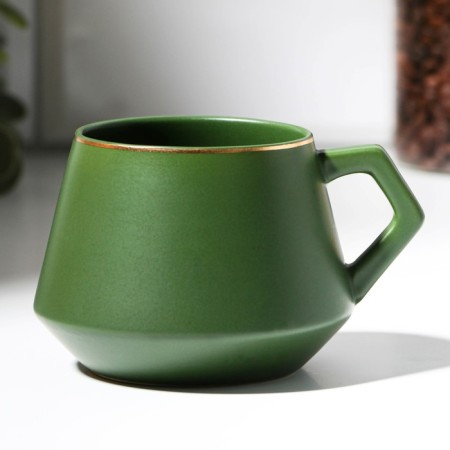 Ceramic "Grandmother" mug, 320 ml, green color-3