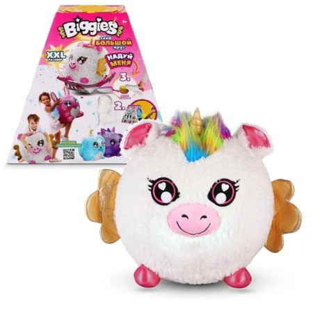 Inflatable animal-shara "unicorn" with an element of a surprise, with a pump