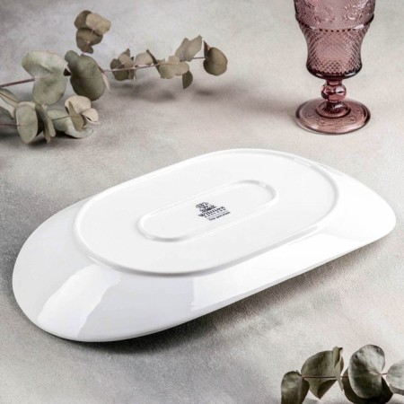 Oval porcelain oval porcelain, 38 × 22 cm, white color-2