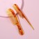 Set of comb, 2 items, 16.5 cm, color "amber"