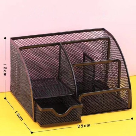 Chancellery trifle stand 7 departments, mesh metal, black-4
