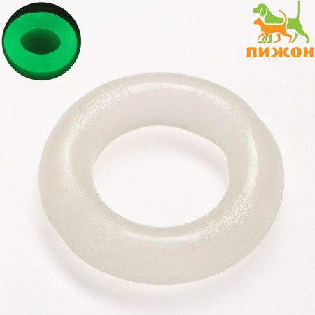 Игрушка для собак "Кольцо", светящаяся в темноте, 9,5 см-1