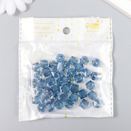 Plastic beads "Crystal multi -senior. Night blue" Transparent set 20 g 1x1x1 cm-2