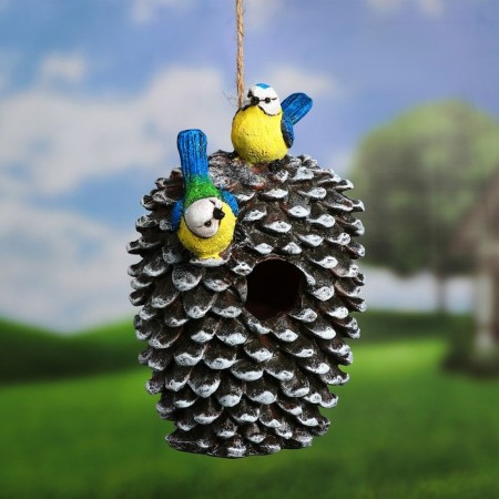 Decorative birdhouse-feeder "bump with birds" good souvenirs from polystone, 12x20cm-1