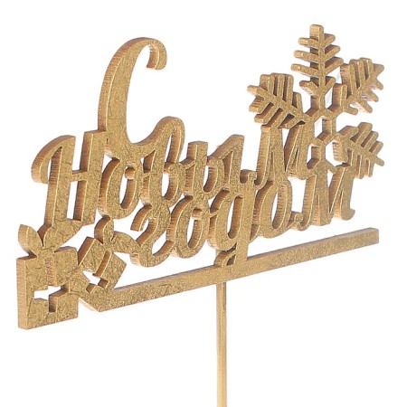 Topper "Happy New Year with a gift", gold, in a bag with a suspension, 12 × 5cm give beautifully-1