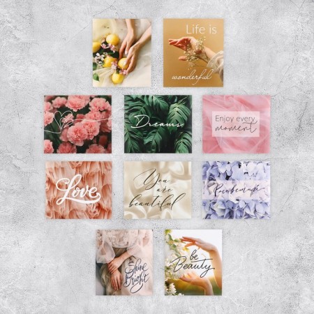 Stickers set "Beauty around", 6 x 7 cm, 10 pcs