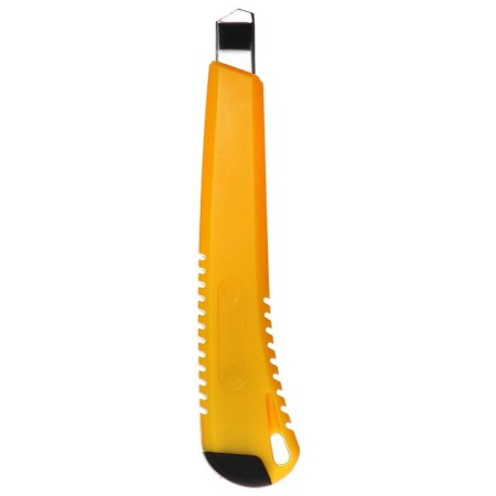 Chancellery knife 9mm, plastic, 2 pieces of spare blades, guides metal, TOP-3