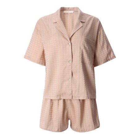 Female pajamas (shirt and shorts) KAFTAN SILK, size 40-42, beige-6