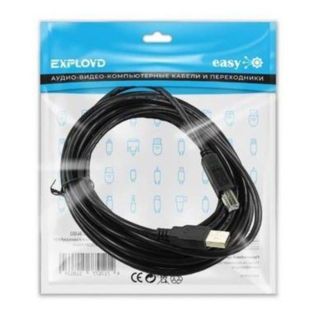 EXPLOYD EX-K-1480, USB A (M)-USB B (M), 5 m, black cable-1