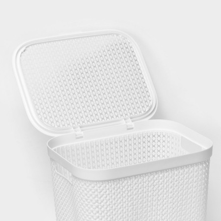Besnaya basket with a pirula lid, 55 l, 42 × 34 × 54 cm, white color-3