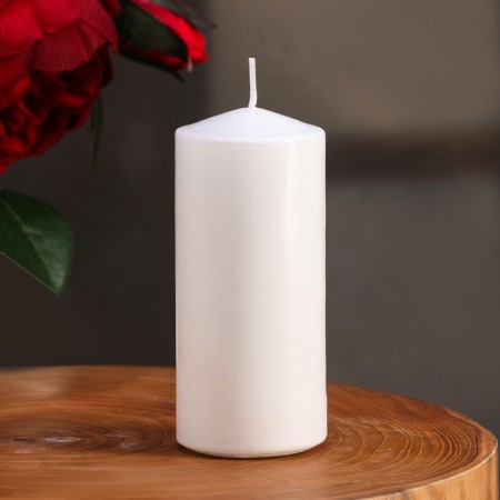 Candle cylinder, 5x12 cm, set 3 pcs, white-3