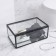 Organizer for storage, 1 section, with a lid, glass, with a mirror base, 17 × 10.5 cm, the color is transparent/black