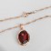 Set 3 objects: earrings, pendant, ring dimensionless “Edel” oval elongated, red color in gold, 45 cm