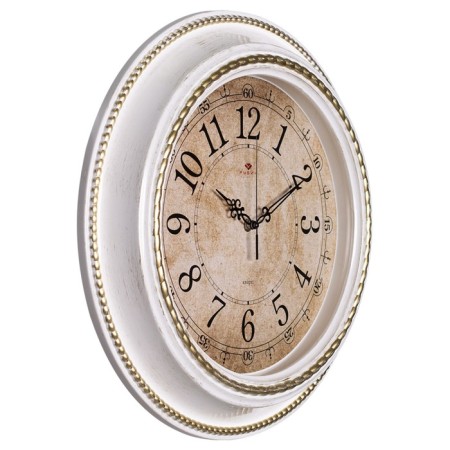 Watch Wall Interior "Weaving", silent, D-45.5 cm, white-gold, aa-2