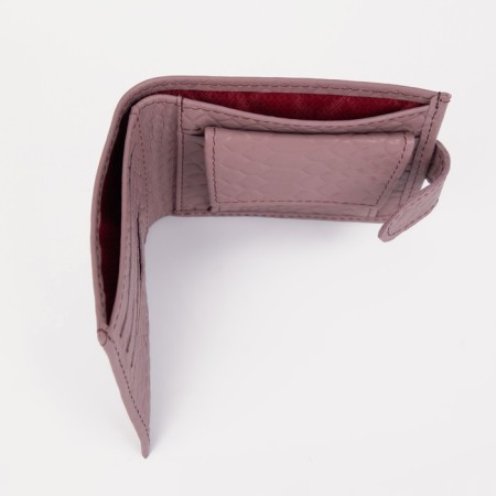 Women's wallet on the button, pink color-3