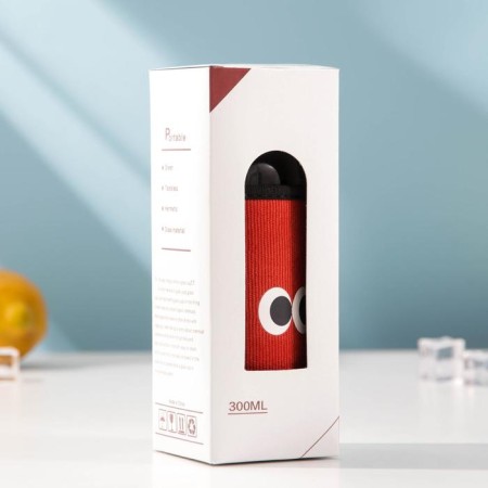 A glass bottle in a “eyes” cover, 300 ml, h = 17.5 cm, mix drawing-3