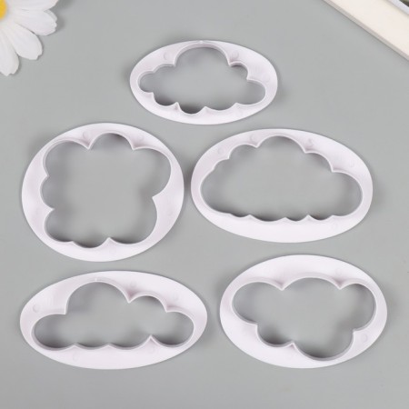 Catter for polymer clay "Cloud" set of 5 pcs 4.8x7.6 5.8x6.8 3.5x6.2 4.1x7.9 4.8x7 cm