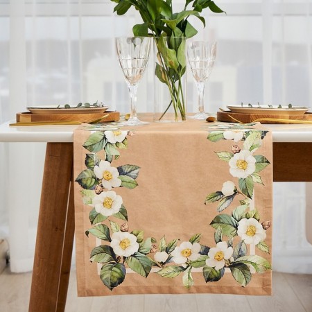The path to the Ethel table Camellia 40x146 cm, 100% cotton, sarzha 190 g/m2