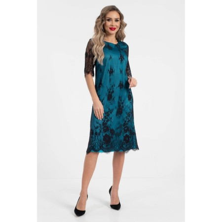Women's dress, size 42, black color, blue-3