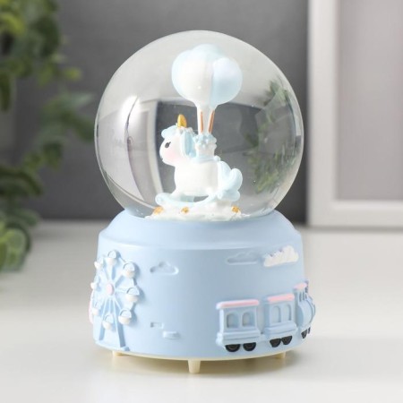 Souvenir Polystone Water Ball Light, Music "Unicorn-rocking" MIX 12x8x8 cm-3