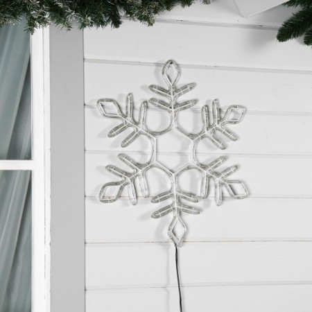 LED figure "Snowflake", 55 cm, Duralight, 144 LED, 220 V, flicker, glow of blue/white-1