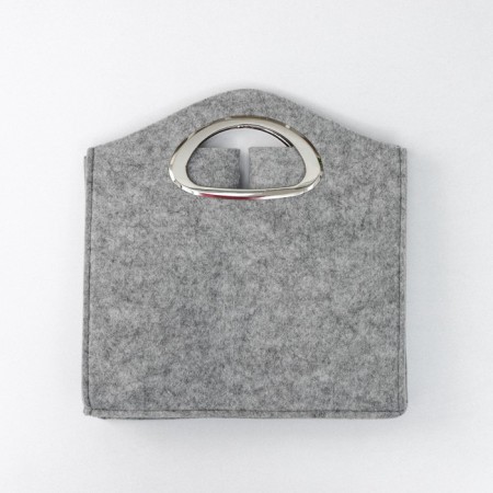 Silver organizer for storage, 31 × 31 × 32 cm, 24 liters, with handles, color light gray-5