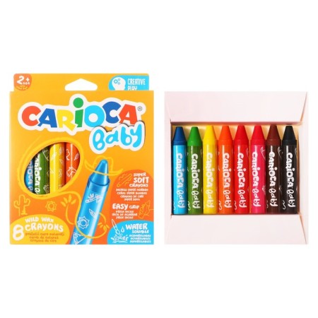 Loads wax 8 colors, Carioca "Baby", Super -furry, a large case facilitating the capture, for kids