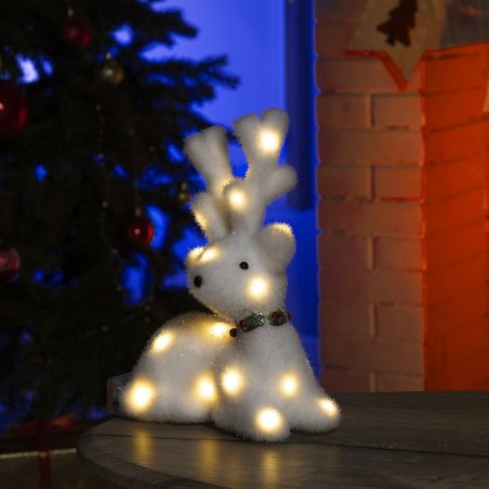 LED figure "Deer" 20 × 25 × 12 cm, phlock, AAX2 batteries (not complete), warm white glow