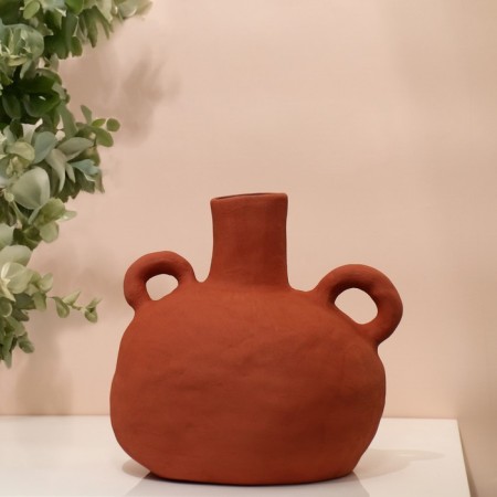 Vase for flowers decorative "Adriatic" Terracotta color 20 x 23 x 12 cm-5