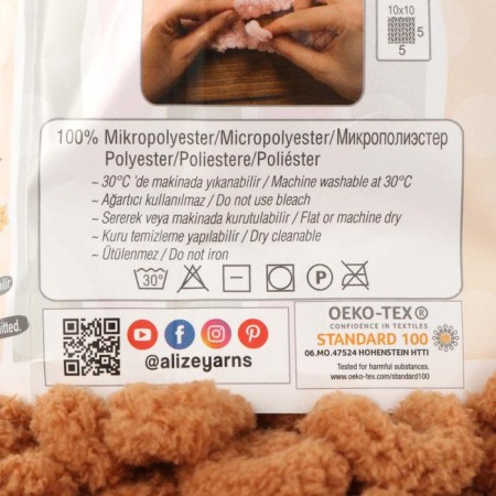 Yarn "Puffy" 100 % micropoliester 9m/100g (179 camel)-2
