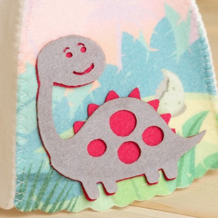 Children's cap with an application of the dinosaur "Dean", felt-2