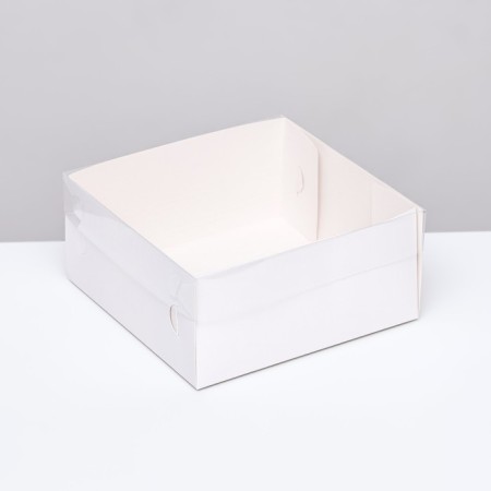 Confectionery packaging, white with PVC lid, 17 x 17 x 8 cm-1