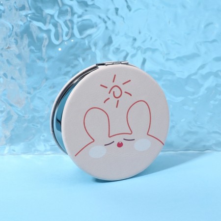 Folding mirror “Cutie”, D = 7 cm, with an increase, artificial leather, beige color-4