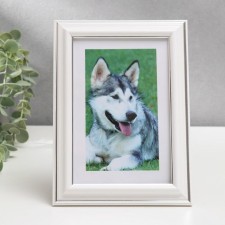 Photo frame 10x15 281s white with silver (plastic screen)