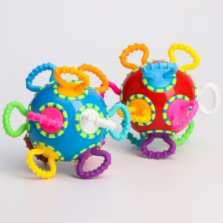 Developing toy - rattle, "ball - ratchet", rattle, color of mix, crumb I-2