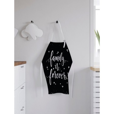 Apron of a kitchen with a photo print "Family", adjustable, size OS-1