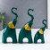 Souvenir Polystone 3D "Green Elephants" Set 3 pcs 13.5x4x7.5 cm 20x5x9.5 cm 21x5x10 cm