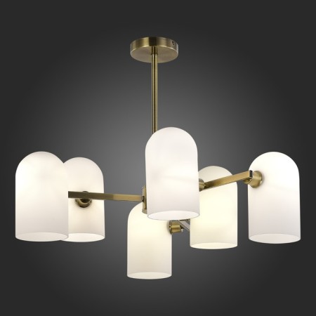 Ceiling EVOLUCE lamp. Sle1047-302-06. Nobilia. 6x40 watts, E14, 72.5x72.5x52.5 cm, bronze color-2