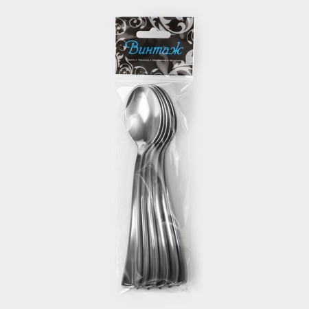 Spoon is a disposable plastic, 17.5 cm, metallic color, 6 pcs/un-4