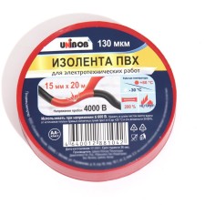Adhesive tape electrical insulating unibob 15mm x 20m, 130 mkm red