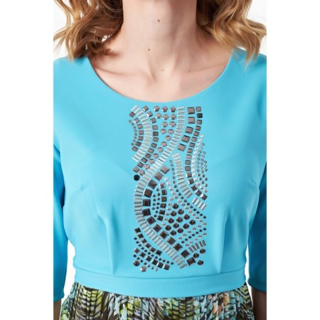 Women's dress, size 42, blue color-5
