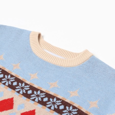 New Year. Knitted children's katan scandinavia size 32 (110-116 cm), blue-9