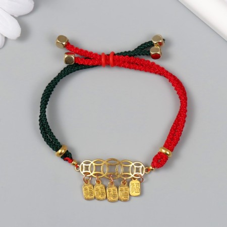 Bracelet Feng Shui "Coins and hieroglyphs" adjustable length-2