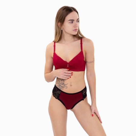 Cowards women's thongs, burgundy/black color, size 46-1