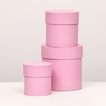 Set of hats 3 in 1 "pink", 15 x 15 - 13 x 13 cm