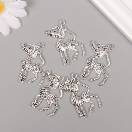 Decor for creativity Metal "Funny Zebra" silver 4,1x3.3 cm-2