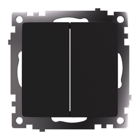2-clavy switch (mechanism), 250V, 10A, Stekker series Katrin, Black, GLS10-7107-05 1022443